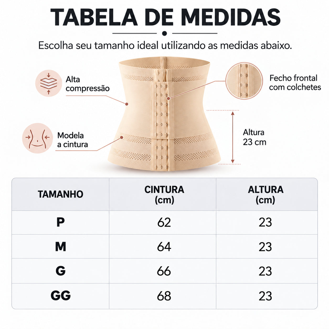 Tabela de tamanhos original do produto